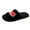 Black, variant on Fuzzy Open Toe Slippers for Women Memory Foam Slip on House Slides Shoes Cute Flat Sandals