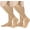 Beige, variant on Wukang 2 Pairs Zipper Compression Socks 15-20 mmHg Closed Toe Compression Stocking for Women and Men