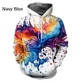 thumbnail image 1 of Mode Sweat à Capuche Éclaboussures Colorées Impression 3D Graphique Tendance Ciel Étoilé Couple Chandail, 1 of 5