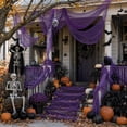 thumbnail image 5 of Halloween Decorations Indoor Outdoor,72 x 30 Inch Halloween Purple Gauze Creepy Cloth Fabric Tapestry Decor,Spooky Halloween Decor for Home Wall Party Table Yard Haunted House, 5 of 10