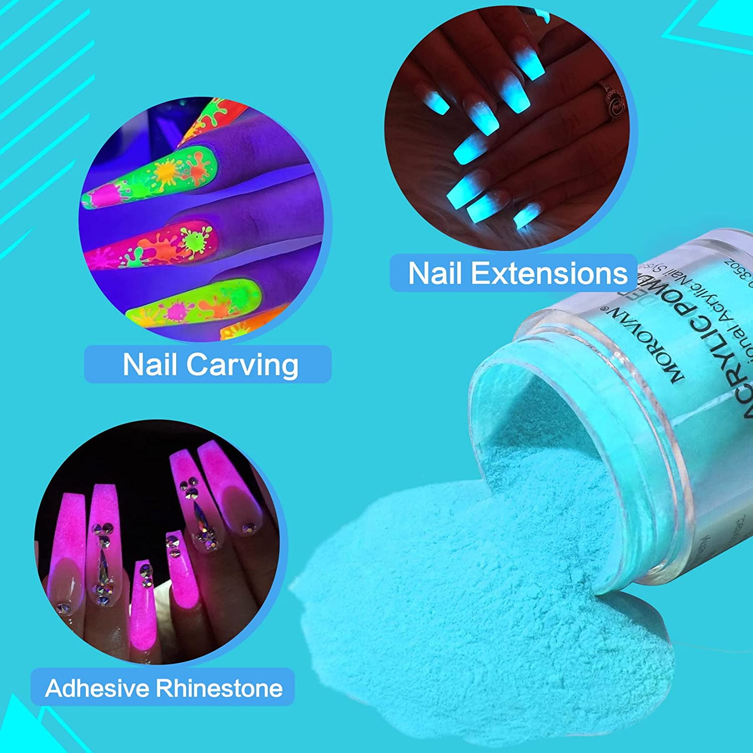 10ml Glow In The Dark Powder Extension Nails Accessories