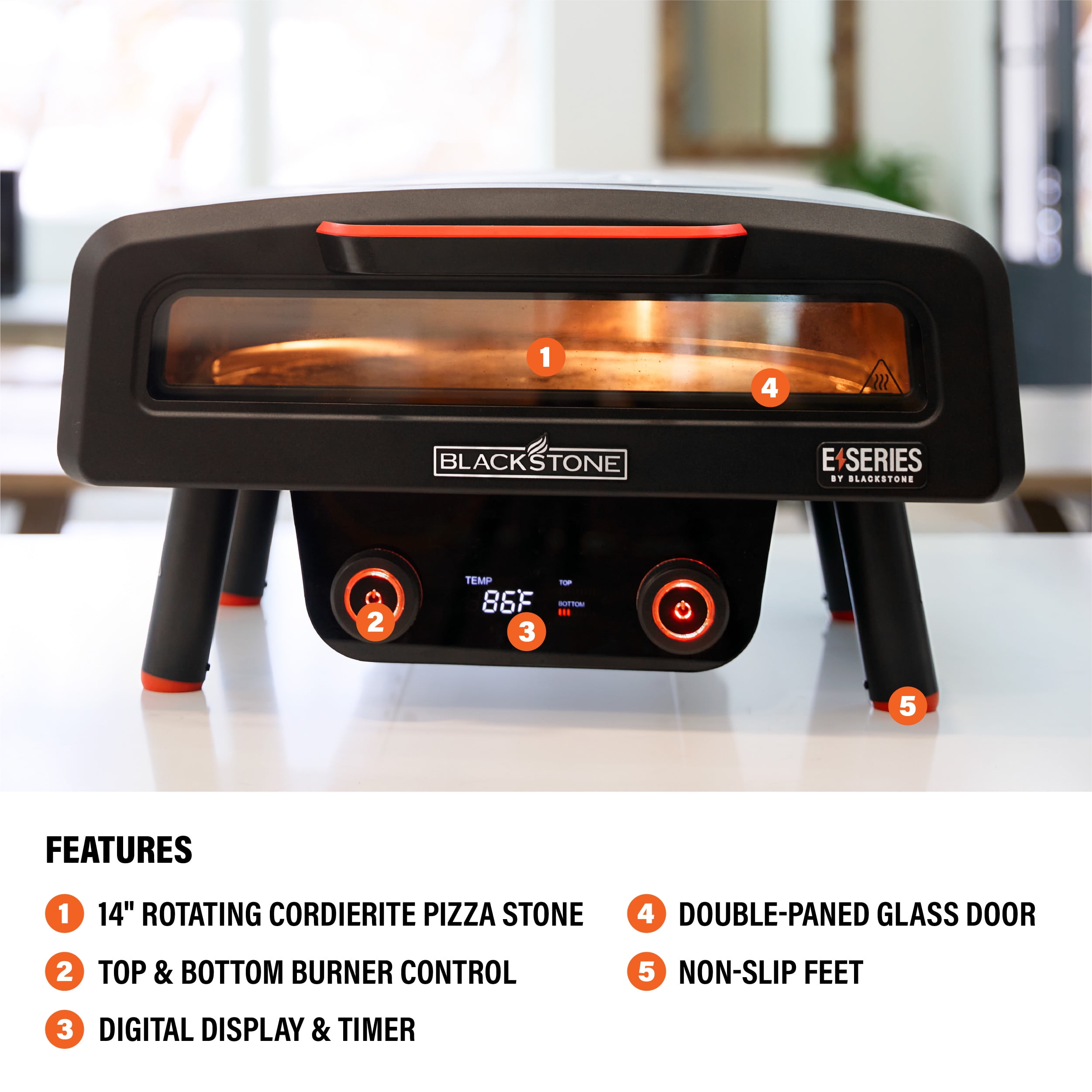 Blackstone 14" Electric Tabletop Pizza Oven with Rotating Pizza Stone