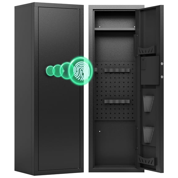 KAER 10-12 Biometric Gun Safe, Quick Access Unassembled Rifle Safe for Rifle and Shotgun, Gun Cabinet with Removable Rifle Rack