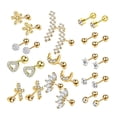 thumbnail image 1 of Aretes de 24 piezas Perfecl de Zirconia cúbica hipoalergénico oro, 1 of 6