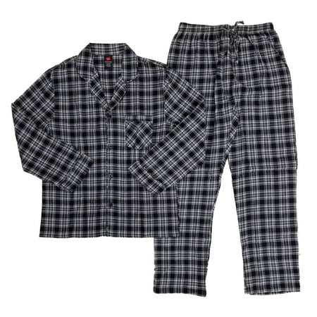 Hanes Hanes Mens 2 Piece Black White Red Plaid Flannel Shirt