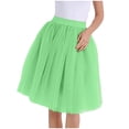 thumbnail image 4 of qolati Womens Midi Tulle Skirts Layered 1950s Vintage Elastic Waist A-Line Mesh Petticoat Skirts Princess Puffy Prom Party Ballets Skirts, 4 of 4