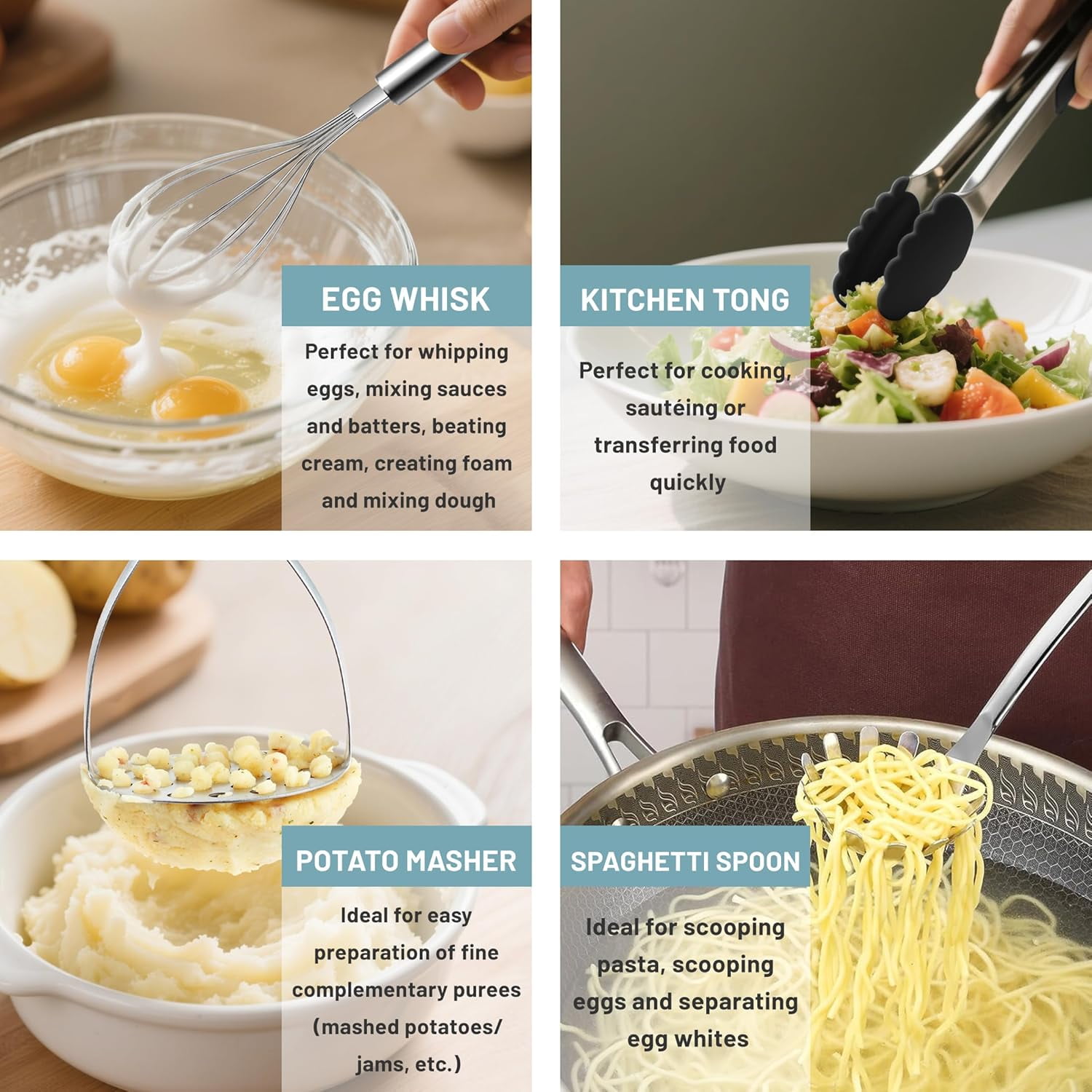 Mirdinner Cooking Utensils Set, 9 Pcs Stainless Steel Kitchen Utensils Set, Kitchen Tools Set, Spatula Sets w Utensil Holder, Wok Spatula,Ladle,Egg Whisk,Non-Stick And Heat Resistant, Dishwasher Safe