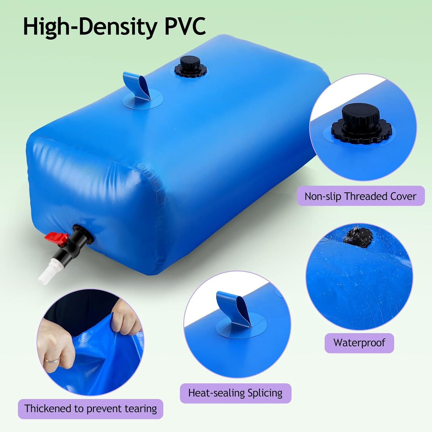 FIMEI 63 Gal Collapsible Water Bladder Tank 240L Water Storage Bladder, High-Density PVC, Blue