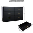 thumbnail image 3 of Spaco Dresser for Bedroom 6 Drawers Dresser Chest of Drawer Bedroom Furniture, Black Dresser, 3 of 7