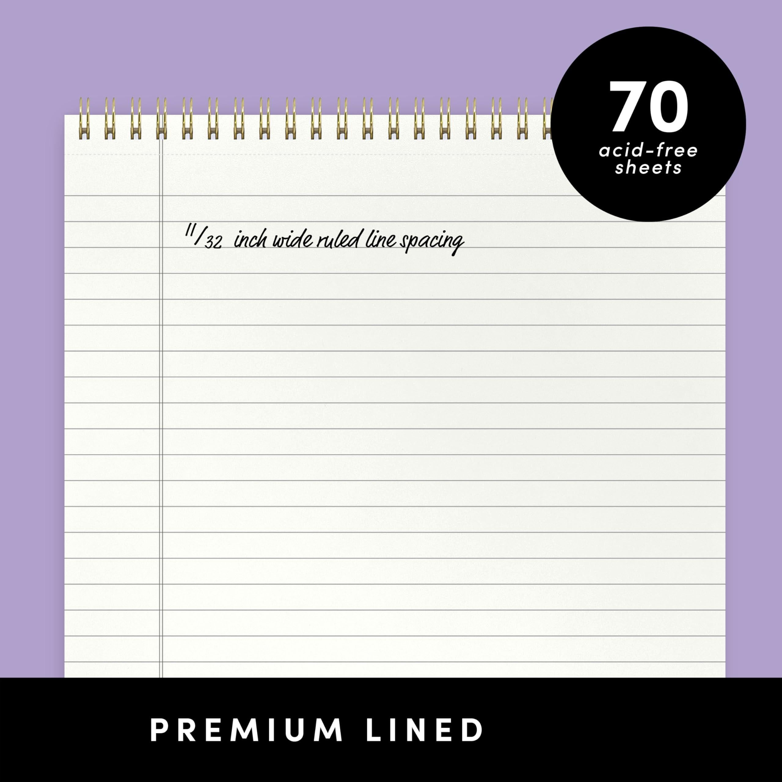 Top Bound Spiral Notebook  3 Pack Lined Notepad (raspberry/marigold/mint) 70 Sheets (140 Pages) Per Wide/legal Ruled 8.5 Inches X 11