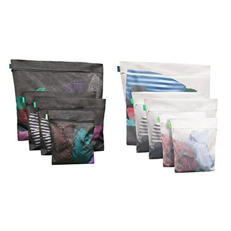 EarthWise in Laundry Bags for DELICATES - 10 Bags Premium Mesh Set with Zipper for Washing Color Coded Tags for Drying wash Durable 5 Bags for Whites & 5 Bags for Colors Great for