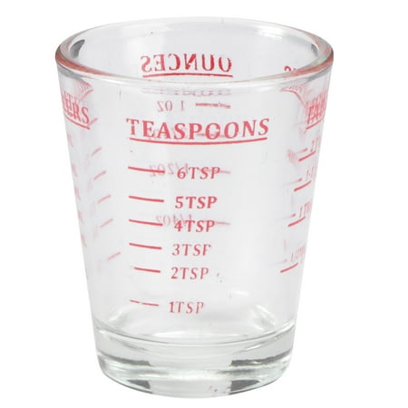 

30ML Glass Measuring Cup Espresso Shot Glass Ounce Cup with Scale Kitchen Measure Tool Supplies (Red)