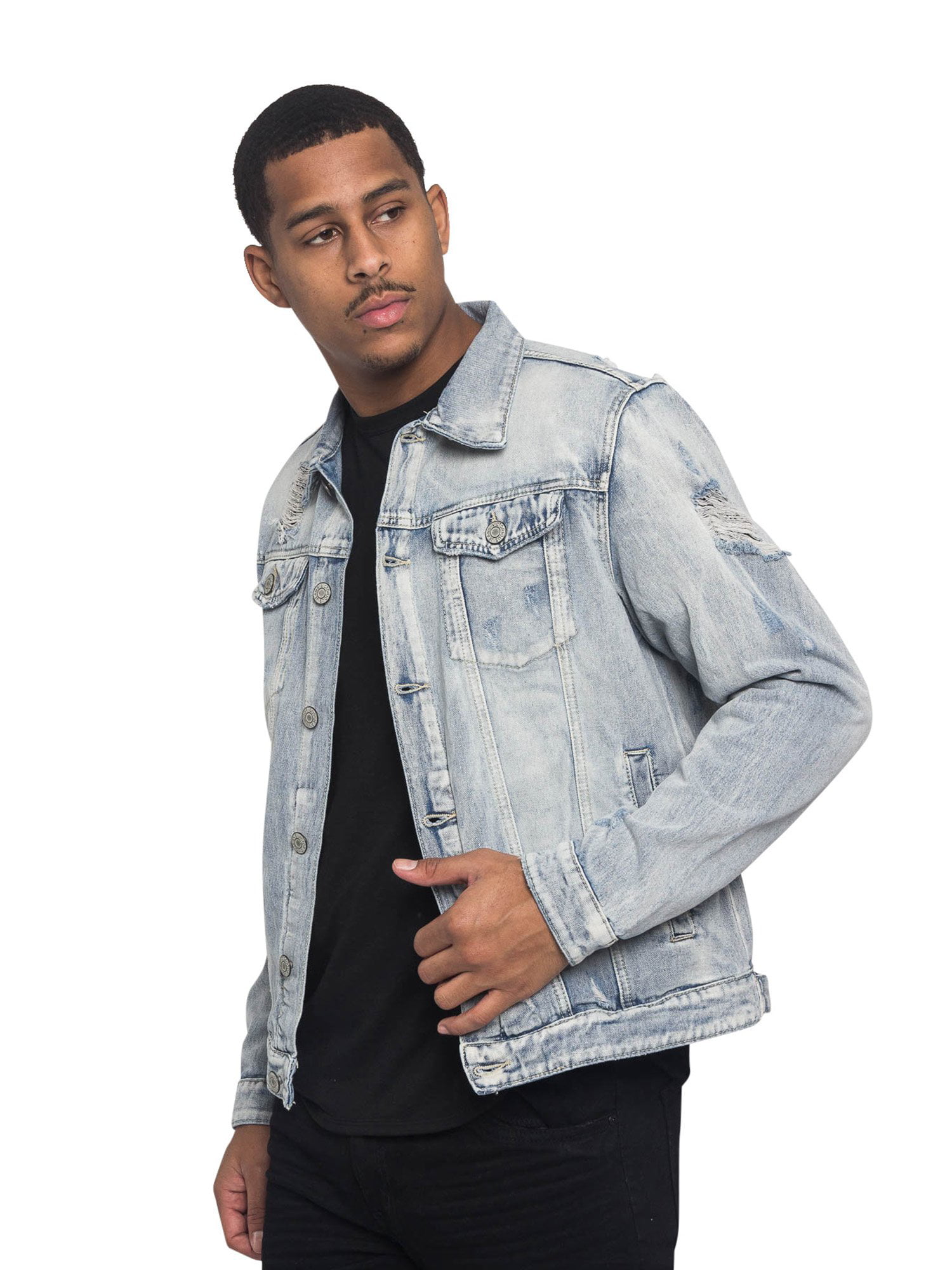 LZLER Jean Jacket For Men, Classic Ripped Slim Denim Jacket With Holes on  Galleon Philippines