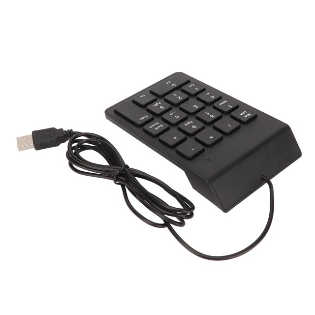 Ergonomic USB Wired Number Pad 18 Keys, Plug and Play Mini Numeric Keypad for PC Laptop Desktop, Quiet Typing, Portable Size, Wide Application