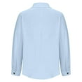 thumbnail image 5 of adviicd Womens Shirt Long Sleeve Oversized Button Up V Neck Loose Blouses Tops Blue, L, 5 of 5