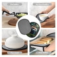 thumbnail image 7 of Pofeuu Forest Plant Raccoon Print Silicone Pot Mat Mitten With Hanging Loop Heat Resistant Oven Mitts Non-Slip Bbq Baking Smoking Potholders, 7 of 7