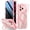 Pink, variant on JETeacka Glitter Magnetic Ring Stand Case for iPhone 17 Pro Max , 360° Rotatable Kickstand, Shockproof Protective Cover, MagSafe Compatible, Bling Sparkly Phone Case for (Pink)