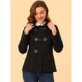 thumbnail image 3 of Chaquetón Allegra K con capucha y bolsillos profundos cremallera delantera corta tipo trenca para mujer Negro S, 3 of 6