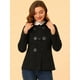 thumbnail image 3 of Chaquetón Allegra K con capucha y bolsillos profundos cremallera delantera corta tipo trenca para mujer Negro S, 3 of 6