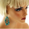 thumbnail image 4 of Mi Amore Dangle-Earrings Silver-Tone/Blue, 4 of 4