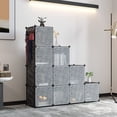 thumbnail image 2 of Cube Storage Organizer with Doors, 12-Cube Shelves, Closet Cabinet,  Plastic Modular Bookshelf, Black, 2 of 6