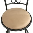 thumbnail image 3 of Mainstays Gillian Adjustable Height Swivel Barstool, Black/Tan, Set of 3, 3 of 5