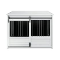 New Age Pet ECOFLEX® Barn Door Dog Crate & End Table, Indoor Furniture Style Kennel