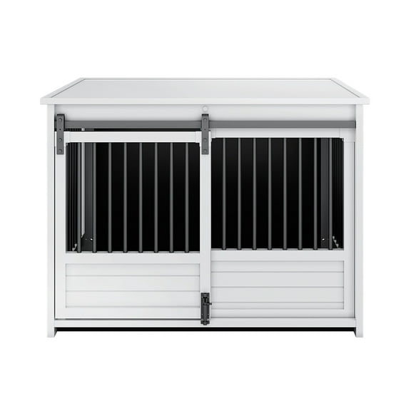 New Age Pet ECOFLEX® Barn Door Dog Crate & End Table, Indoor Furniture Style Kennel