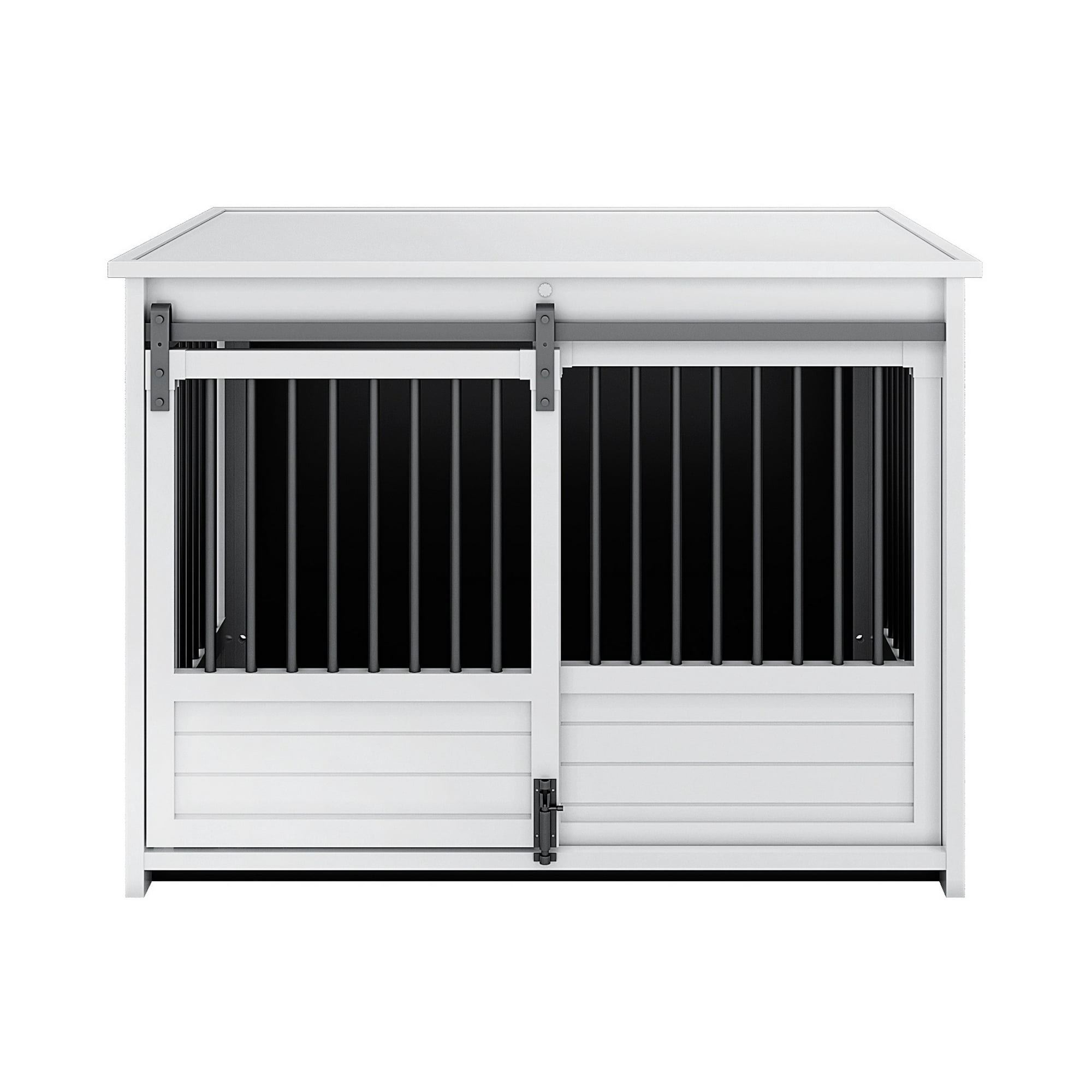 New Age Pet ECOFLEX® Barn Door Dog Crate & End Table, Indoor Furniture Style Kennel