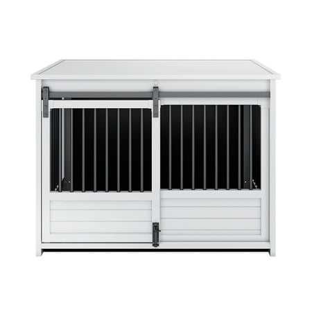 New Age Pet ECOFLEX® Barn Door Dog Crate & End Table, Indoor Furniture Style Kennel