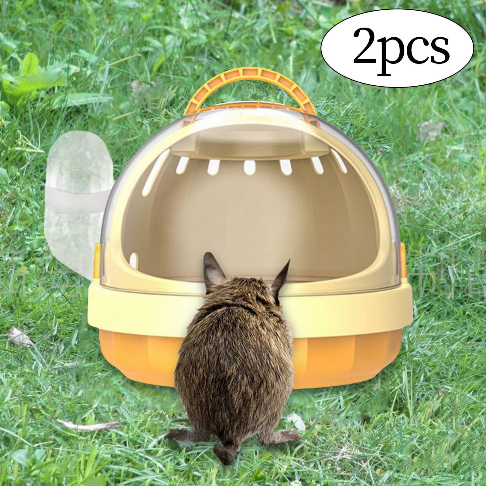 oshhnii 2 Pieces Hamster Carrier Cage Large for Vacation Dwarf Hamster Small Animals Yellow