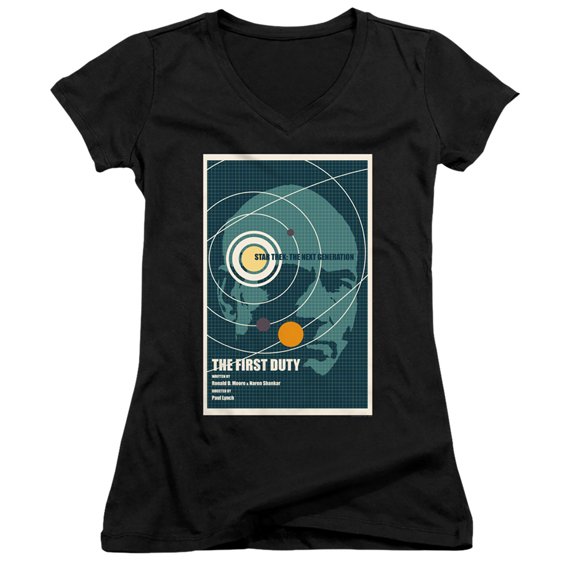 Star Trek Tng Season 5 Episode 19 Junior Women's V-Neck T-Shirt Black