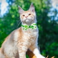 thumbnail image 3 of Tvtnvo Pet Bow Tie St. Patrick's Day Four Leaf Clover Luck Collar Accessory for Dogs and Cats Festive Holiday Party Outfit Nylon Spandex Charming Pet Costume Green 3.1x1.6in, 3 of 5