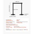 thumbnail image 5 of VEVOR Stanchion Post, 4 Pcs Stanchions with Retractable Belts, Carbon Steel Black Stanchions Queue with Sand Injection Hollow Base, Crowd Control Barriers for Theaters, Parties, Weddings, 5 of 9