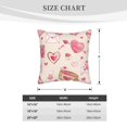 thumbnail image 4 of Velvet Decorative Throw Pillow Covers Set of 2, Soft Square Cushion Cover with Invisible Zipper Valentines Pink Flower Heart Printing, 20"x20", 4 of 7