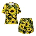 thumbnail image 4 of Lsque Sunflowers In Vintage Women's Short-Sleeved Pajama Set - 2 Piece Soft and Lightweight Sleepwear Set-Large, 4 of 9