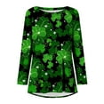 thumbnail image 4 of PATLOLLAV Womens Tops,Women Fashion St. Patrick Day Print Round Neck Long Sleeve Loose T-Shirts Tops, 4 of 5