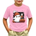 thumbnail image 2 of Wonitaaizi Teen Girls Pumpkin Halloween Tshirts Funny Ghost Graphic Tees Kids Cute Holiday Party Clothes (10-11 Years,Pink), 2 of 5
