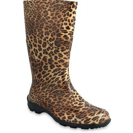 Women's Leopard Print Rain Boot