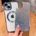 thumbnail image 4 of for iPhone 15 Plus Magnetic Gardient Glitter Case, Plating Bling Cute Case Compatible with MagSafe for Women Girls Full Camera Protector Back Cover for iPhone 15 Plus 6.7 Inch Light Blue, 4 of 14