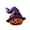 Purple, variant on XHKUYI Halloween Pumpkin Figurines 4.7 inches, Halloween Pumpkin Ornament with Witch Hat, Horror Smiling Grin Pumpkin Miniature Figurine for Table Home Party Display