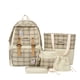 thumbnail image 1 of Mochila Mujer Bolsa 5 unids/set mochila de mujer moda lindo de escuela a cuadros para vacaciones (caqui) Tmvgtek Para Estrenar, 1 of 9
