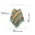 thumbnail image 3 of Women's Zig-Zag Knit Tassel Fringed Pullover Poncho Sweater Cape Shawl Wrap Gray, 3 of 4