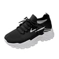 thumbnail image 1 of DXOUPM Chaussures de Course pour Femmes Décontractées en Maille Plateforme Lacets Chaussures de Tennis Confortables, 1 of 3