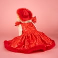 thumbnail image 6 of Doggy Parton, Dog and Cat Clothes, Fur Trimmed Cowboy Pet Hat, Red, XS/S, 6 of 10