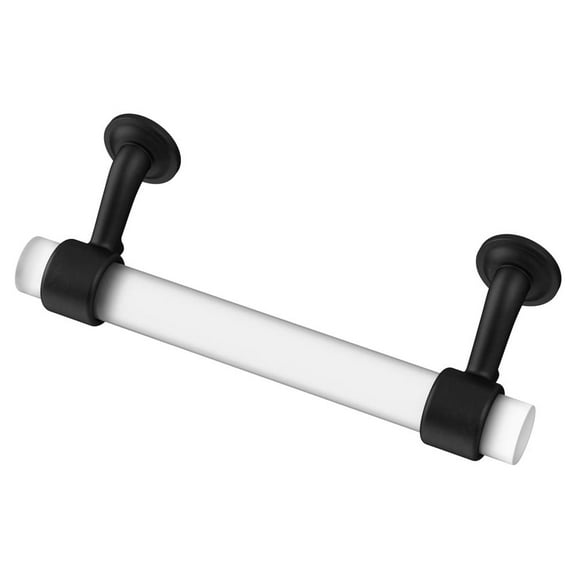 Liberty P39379C-FBGS 3 3/4" Black & Frosted Glass Cabinet Drawer Pull