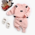 thumbnail image 4 of Winter Long Sleeve Toddler Cute Outfits for Boys Pink Infant Girls Cartoon Animals Sweatshirt Blouse Tops Warm Trousers Pants Outfit Set 2PCS Clothes Casual Joggers, 4 of 9