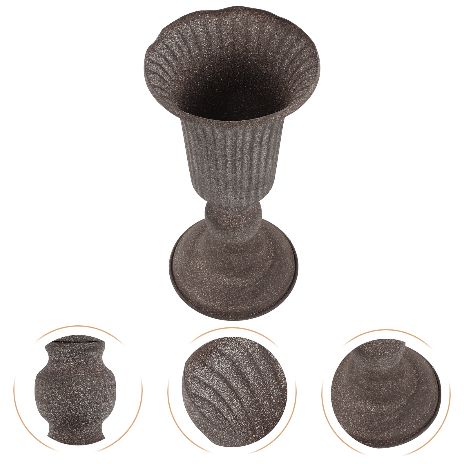 Narrster 2pcs Classic Garden Urn Planter Decorative Urn Planter Vintage Style Flower Pot Wedding Tabletop Decoration