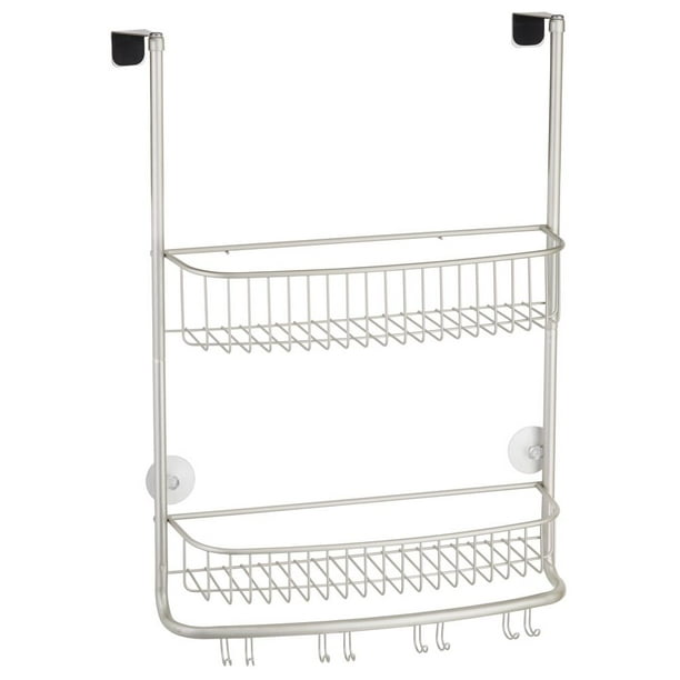 mDesign Metal Bathroom Over Door Hanging Shower Caddy, XWide Walmart