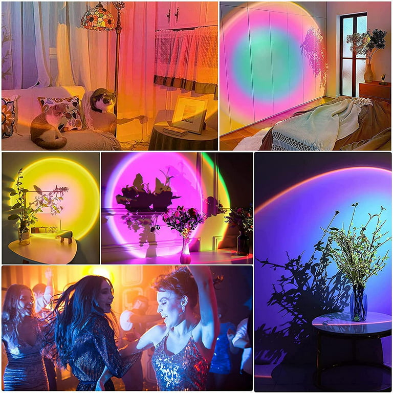 Sunset Lamp Projector,Romantic Cisual LED Light Rainbow Night Light  Decorative for Bedroom Living Room Photography Party Artistic Décor  Sunlight Lamps 